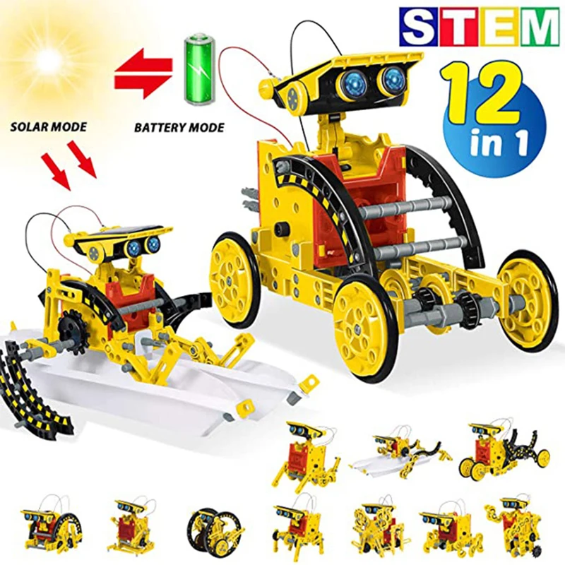 Renewable Energy Kits - 12 in 1 科学実験ソーラーロボットおもちゃ DIY ビルディング動力学習ツール教育ロボット技術ガジェットキット子供用