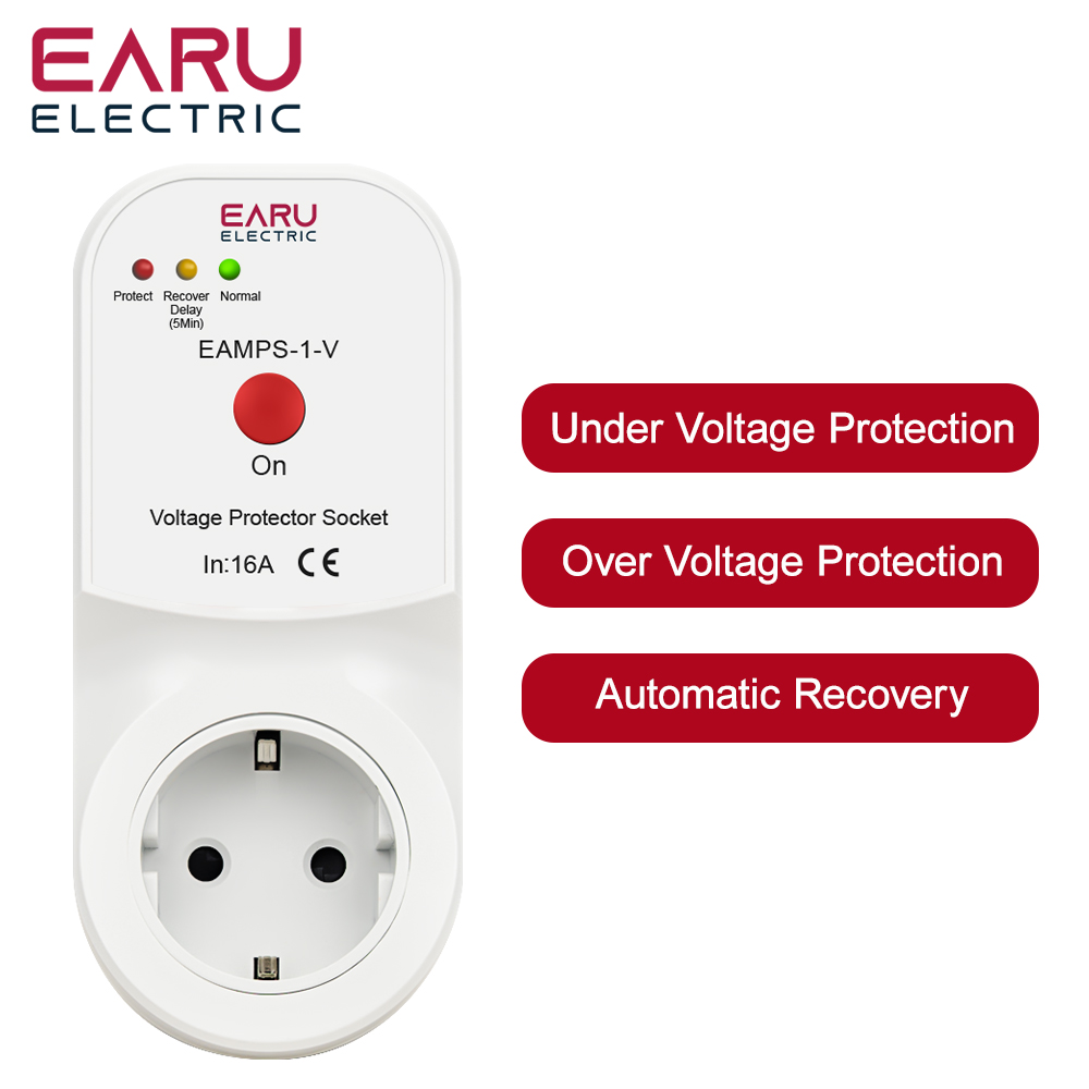 Ac Surge Protector - EARU 自動電圧保護ソケットスイッチ 16A AC 230V 電力サージ保護