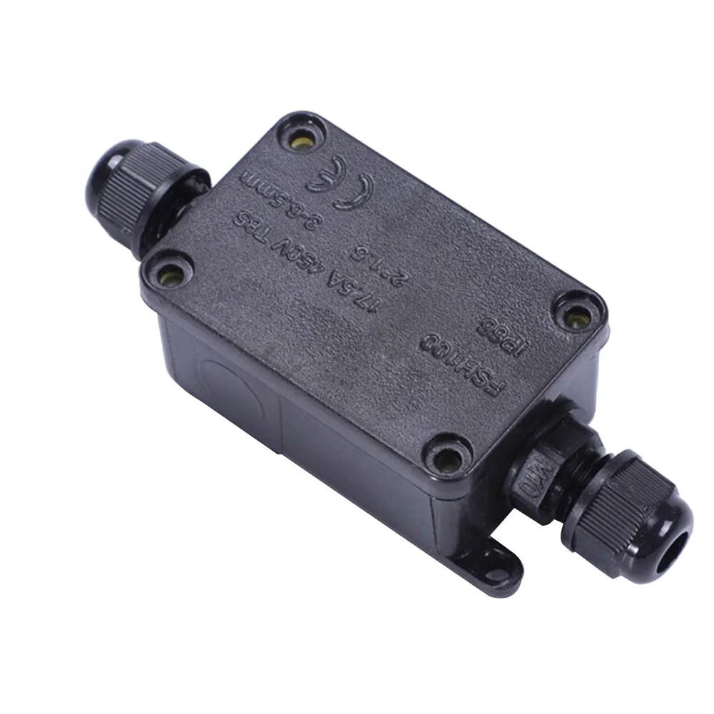 Waterproof Junction Box Solar - 2方向屋外ジャンクションボックス、防水、ip65ケーブルコネクタ、pcジャンクションボックス、240v、黒、240-450v、電気用品、ソーラーパーツ