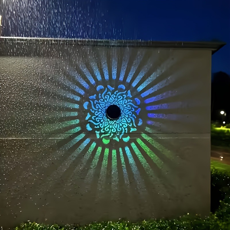 Waterproof Junction Box Solar - ソーラーLEDウォールライトマンダラプロジェクションランタン防水屋外中庭装飾ランプソーラーハンギングランタンガーデン用