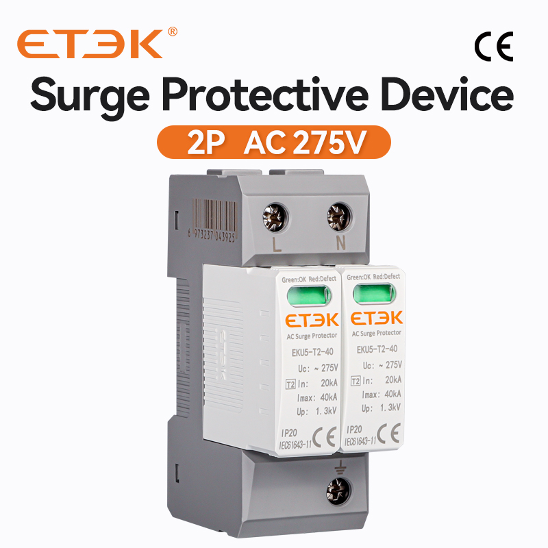 Ac Surge Protector - ETEK タイプ2 SPDサージプロテクター 雷避雷器 2P 4P