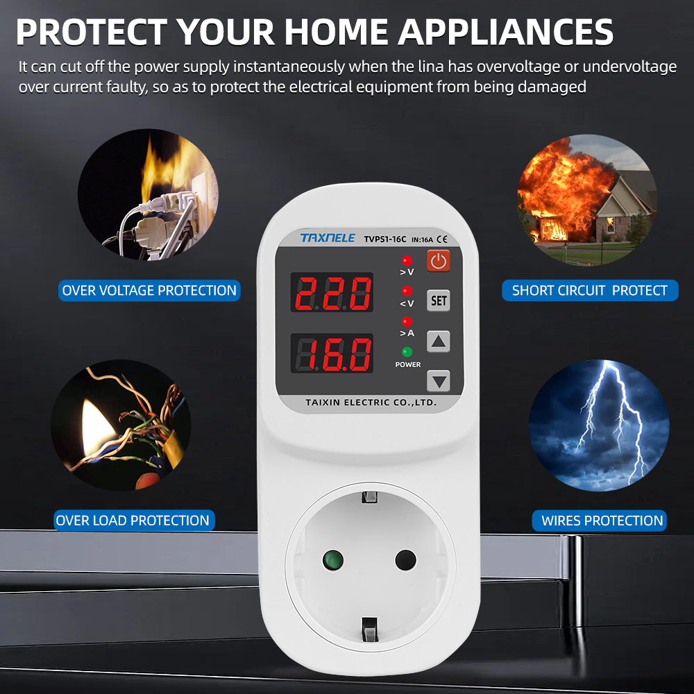 自動電圧電流保護ソケット,EUプラグ,調整可能な電源サージプ - Ac Surge Protector のレビューと価格