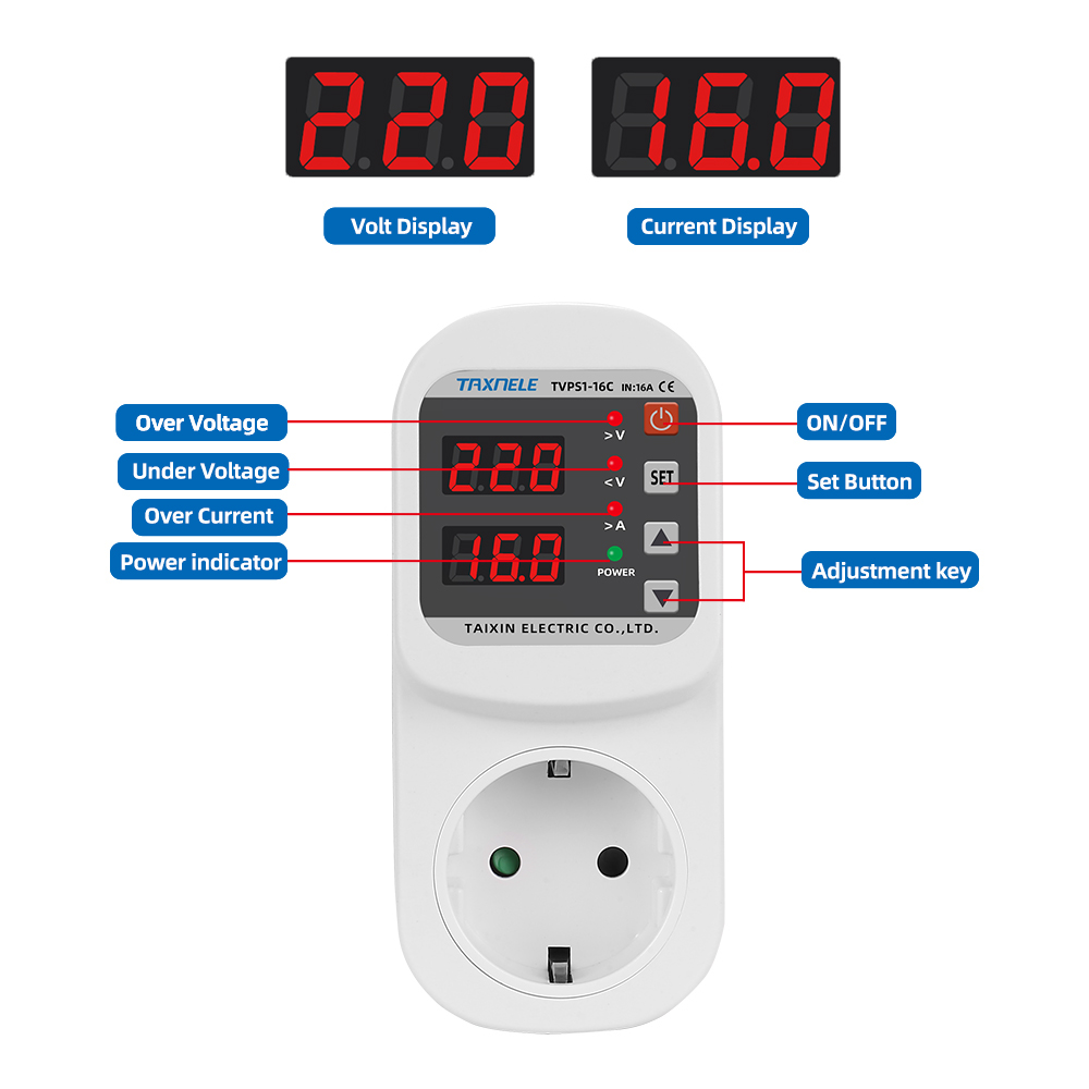 自動電圧電流保護ソケット,EUプラグ,調整可能な電源サージプ - Ac Surge Protector のレビューと価格