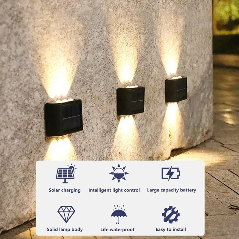 LEDソーラーライト 屋外防水 ソーラーウォールランプ 上下 - Waterproof Junction Box Solar のレビューと価格