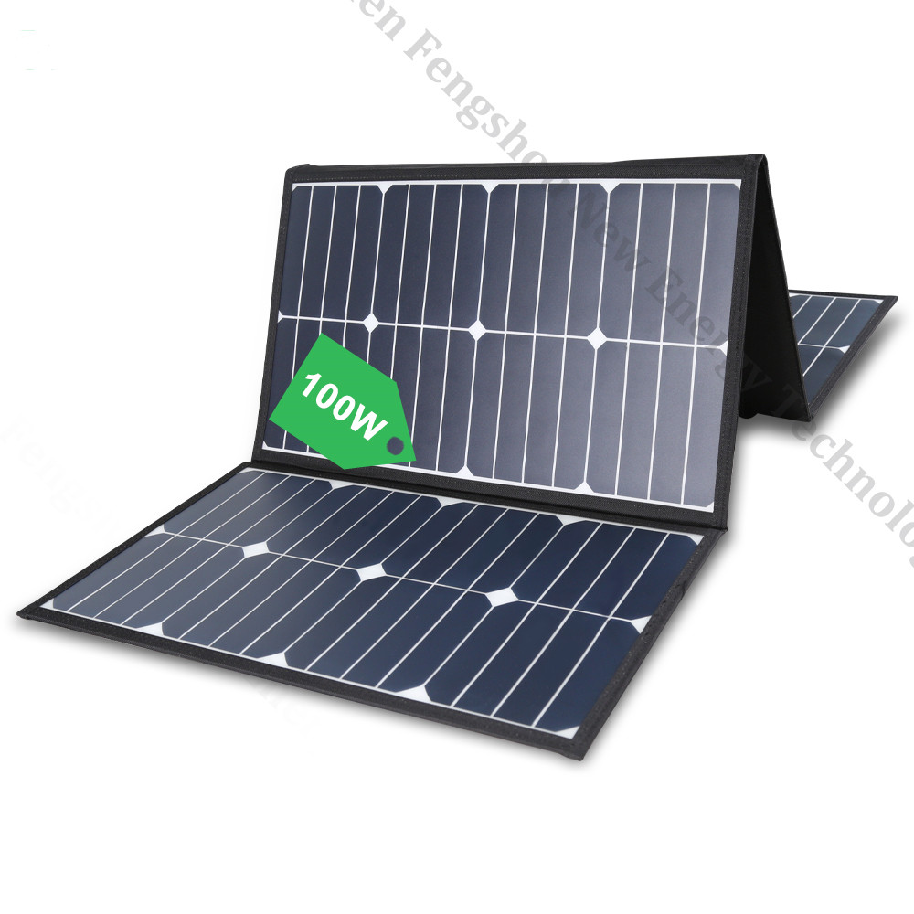 ポータブル 100 ワット折りたたみ式ソーラーパネル充電器キ - Folding Solar Panel のレビューと価格