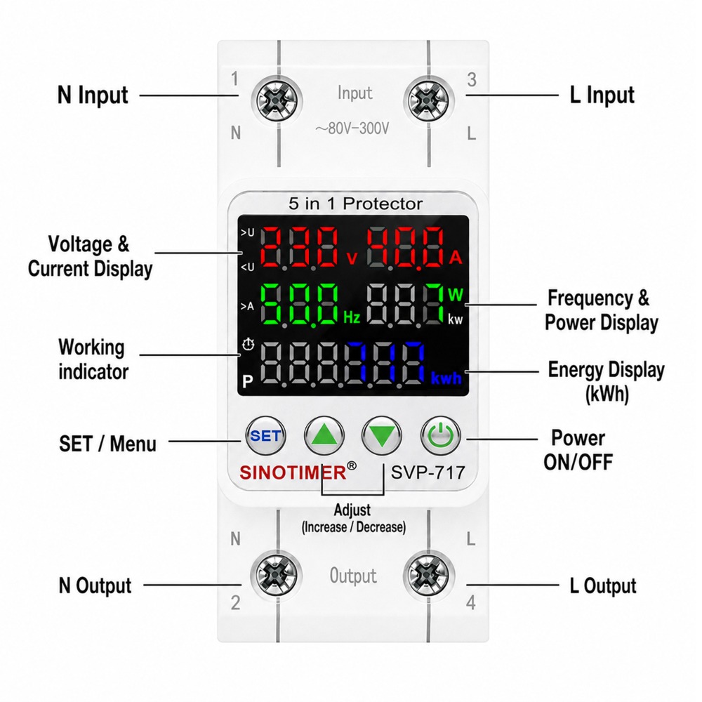 220V AC 230V LEDディスプレイ KWh計測 電 - Ac Surge Protector のレビューと価格