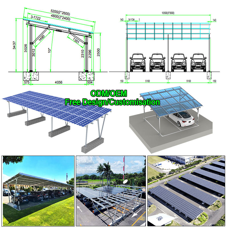 単柱式ソーラーカーポートPV設置構造アルミ製駐車キャノピーシ - Renewable Energy Kits のレビューと価格
