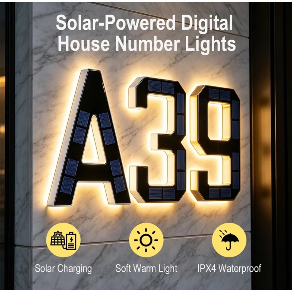 新しいソーラーアドレスサイン LED ハウスナンバーライト防 - Waterproof Junction Box Solar のレビューと価格