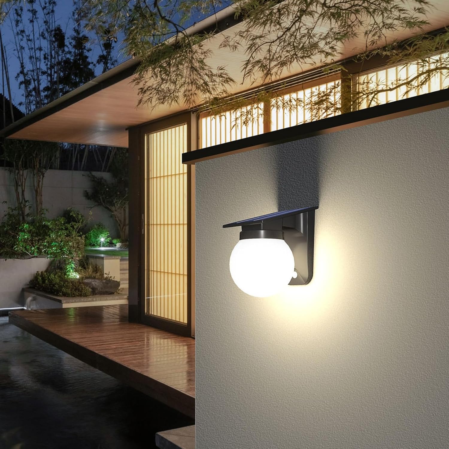 ソーラー球形ウォールライト 屋外IP65防水 ラウンドボール - Waterproof Junction Box Solar のレビューと価格