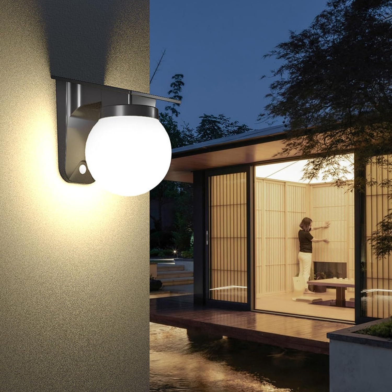 ソーラー球形ウォールライト 屋外IP65防水 ラウンドボール - Waterproof Junction Box Solar のレビューと価格