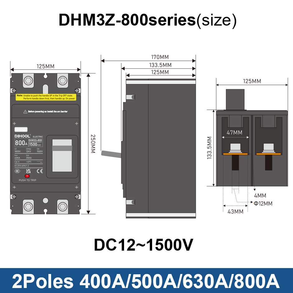 DC MCCB モールドケースサーキットブレーカー 2P 1 - Ac Surge Protector のレビューと価格