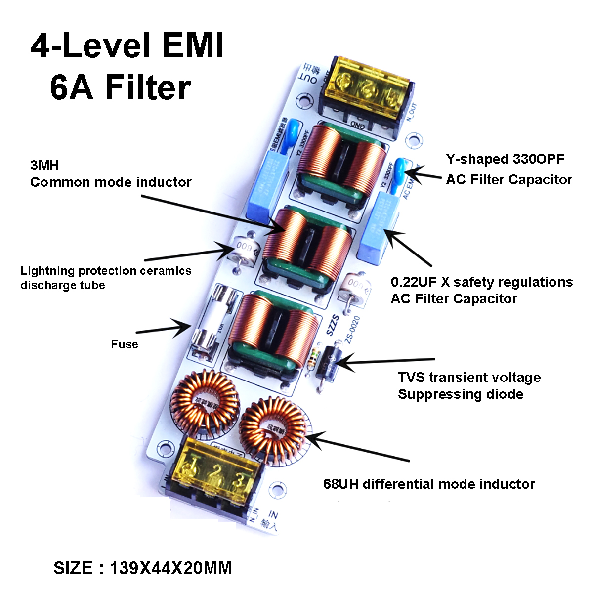 6A/10A 4段EMIフィルター |   110-220V - Ac Surge Protector のレビューと価格