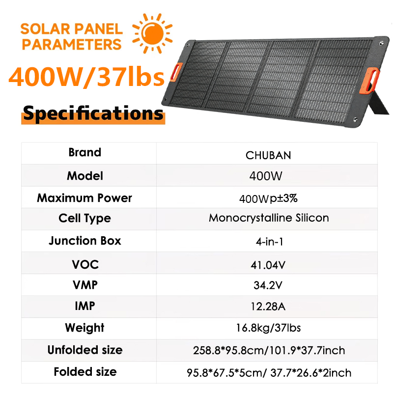 200W折りたたみ式ソーラーパネル 400w 100w ポー - Folding Solar Panel のレビューと価格