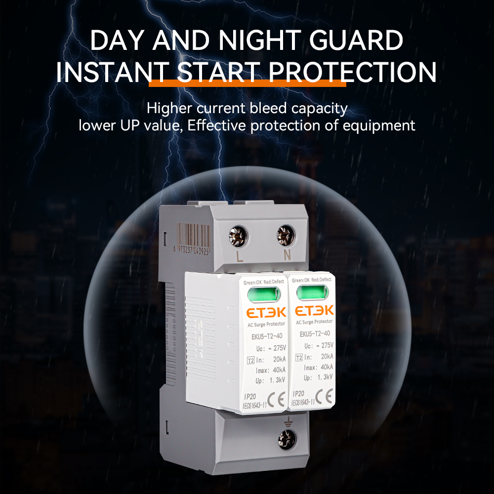 ETEK タイプ2 SPDサージプロテクター 雷避雷器 2P - Ac Surge Protector のレビューと価格