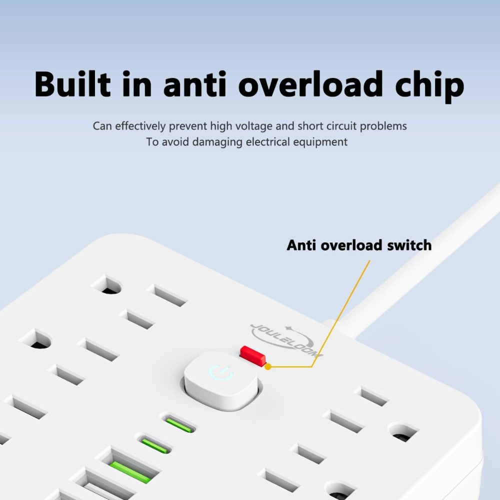 15フィート フラットプラグ サージプロテクター付き電源タッ - Ac Surge Protector のレビューと価格